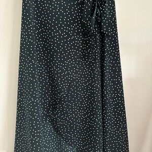 Green and white Polka Dot wrap Skirt